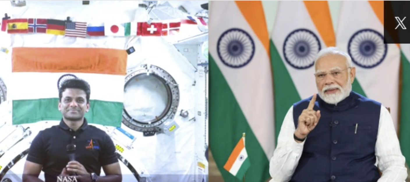 Événement historique pour l'Inde spatiale : Narendra Modi échange avec le premier astronaute indien à bord de l’ISS